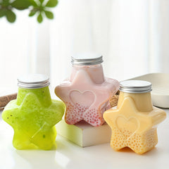 17oz Transparent Star Milk Tea Juice Bottle BPA-Free