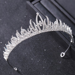 Golden Tiara Wedding Hair Accessories Adjustable Birthday Princess