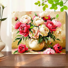 DIY Paint by Numbers Kit Peonies in Vase Floral Art