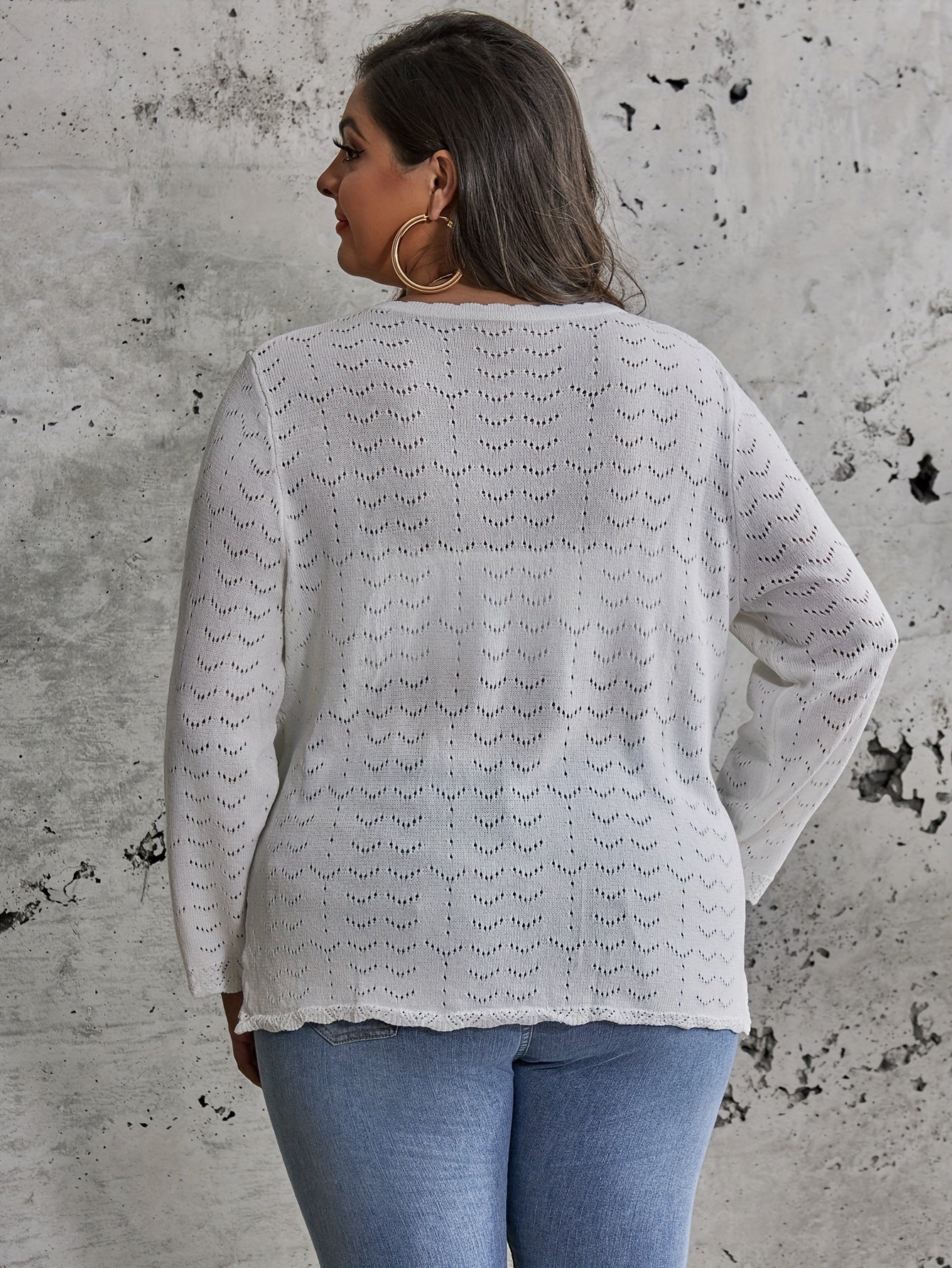 Eyelet Embroidered Open Front Cardigan