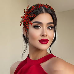 Red Sequin Snowflake Hairband for Brides/Formal Events