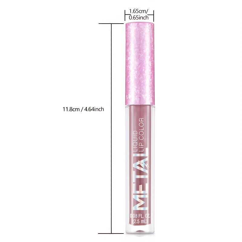 Metallic Glitter Lipstick Waterproof High Pigment Lip Gloss