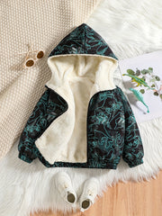 Boys Dino Camo Fleece Zip Hoodie Jacket