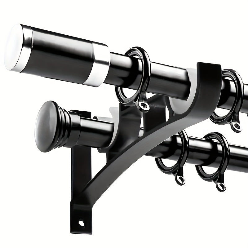 Heavy Duty Curtain Rod Brackets - Double Rod Holder Hooks - Supports Up To 50kg