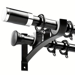 Heavy Duty Curtain Rod Brackets - Double Rod Holder Hooks - Supports Up To 50kg