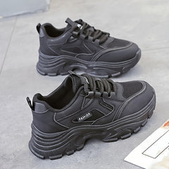 Anti Slip Thick Bottom Sporty Running Shoes Breathable Lace Up Dad Shoes