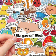 50 Motivational English Stickers for Luggage Skateboard Cup Phone Tablet