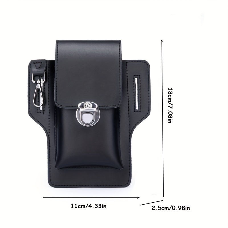 Stylish Lychee Pattern Faux Leather Belt Bag for Outdoor Adventures