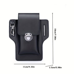 Stylish Lychee Pattern Faux Leather Belt Bag for Outdoor Adventures