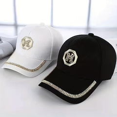 Rhinestone M Label Baseball Cap Lightweight Adjustable Golf Sun Hat