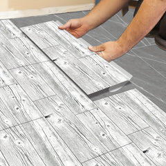 5pcs Wood Pattern Adhesive Floor Tiles PVC Flooring Peel And Stick