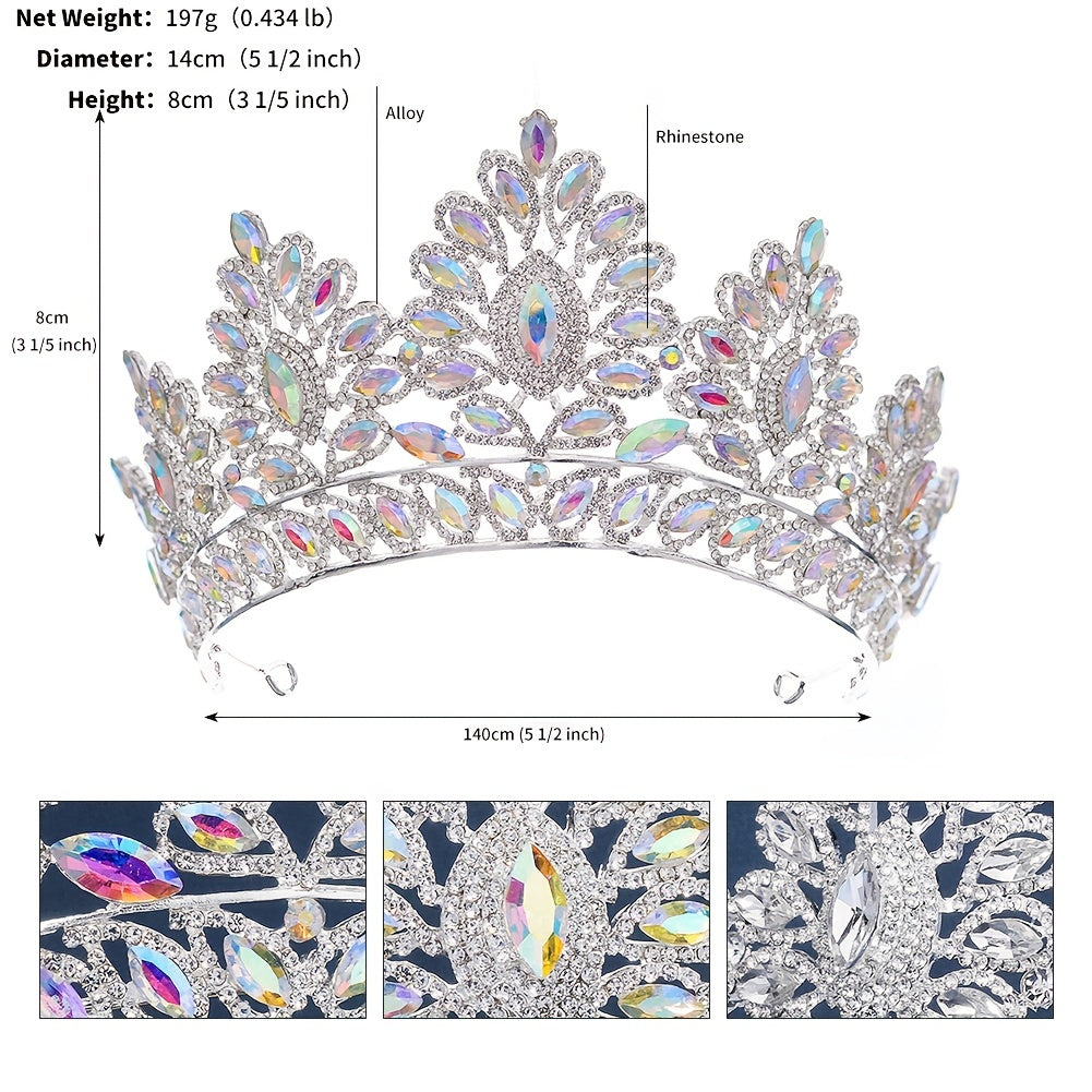 Baroque Crystal Bridal Tiara Crown Zircon Bridal Queen Crown
