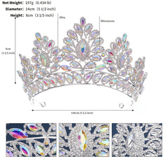 Baroque Crystal Bridal Tiara Crown Zircon Bridal Queen Crown