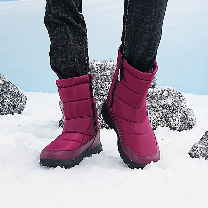 Non slip Zipper Hiking Boots Warm Snow Boots Women's Footwear
