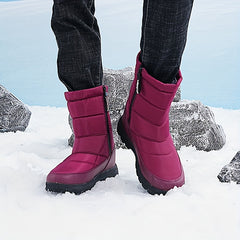 Non slip Zipper Hiking Boots Warm Snow Boots Women's Footwear