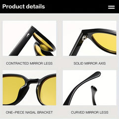 Men's Vintage Rivet Round Frame Sunglasses UV Protection