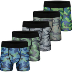 5pcs Boys Camo Boxer Briefs Soft Comfortable Kids Underwear