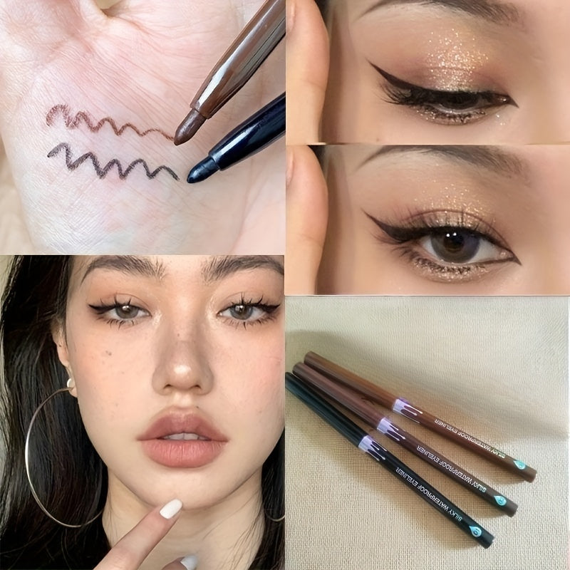 Silky Waterproof Inner Eyeliner Gel Pen & Eyebrow Pencil Brown