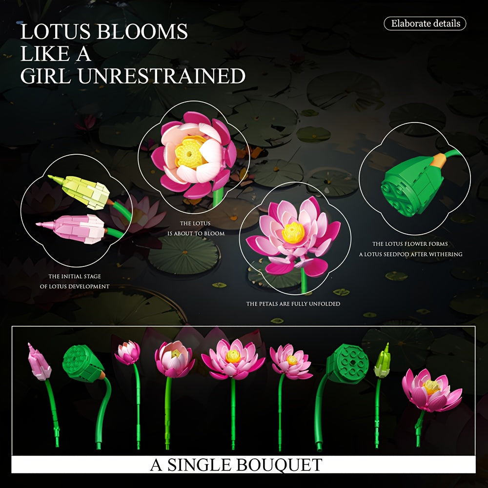 Lotus Building Blocks Set for Home Decor