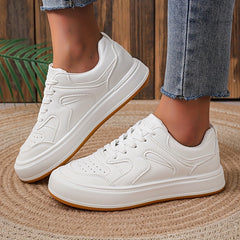 Women's Lace Up Low Casual Sneakers Minimalist Flat Shoes