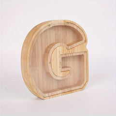Wooden 26 Letter English Savings Tank Holiday Gift Decoration Storage 17.78cm