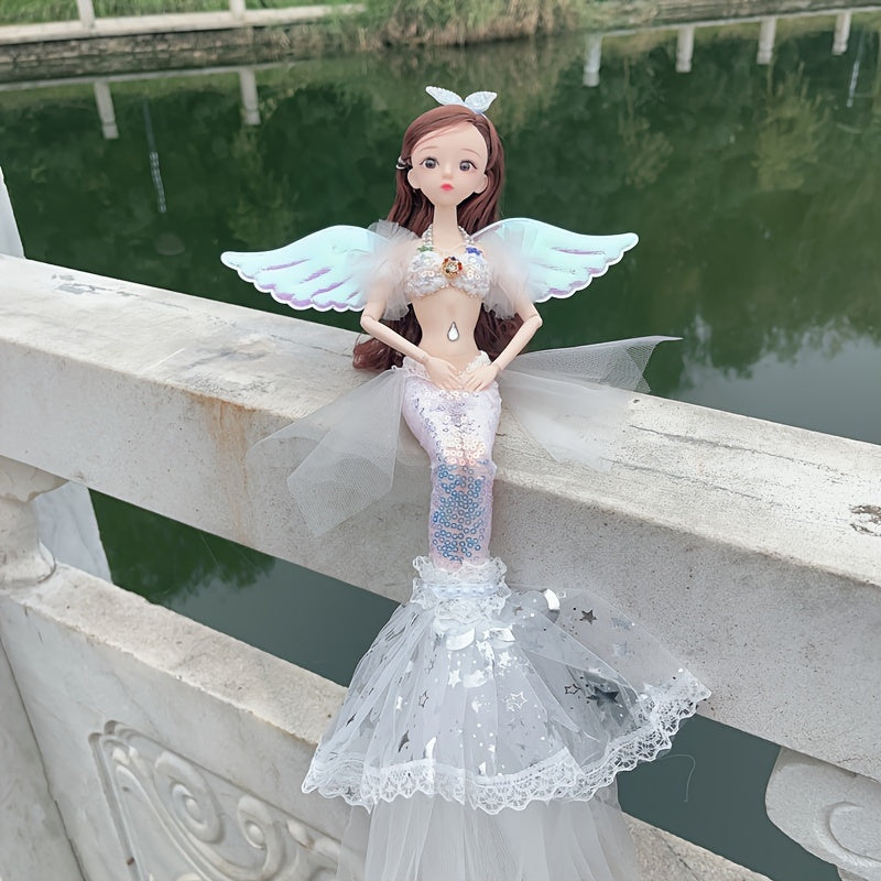Mermaid Doll Toy 17 72 Inch 3D Eye Princess Doll Wedding Doll