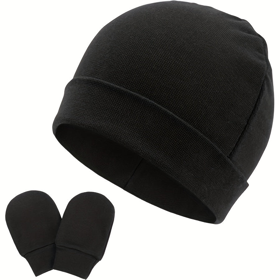 4 Sets Outdoor Caps & Gloves for Newborn Babies