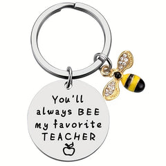 Favorite Teacher Bee Keychain Thank You Gift for Men