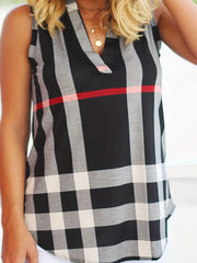 Striped V-neck Tank Top Sleeveless Casual Women's Tops