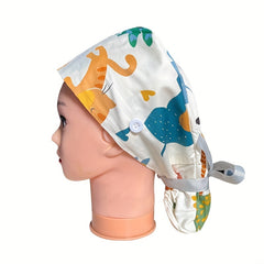 Cotton Work Cap Elastic Nurse Hat Lace Up Women Scrub Cap