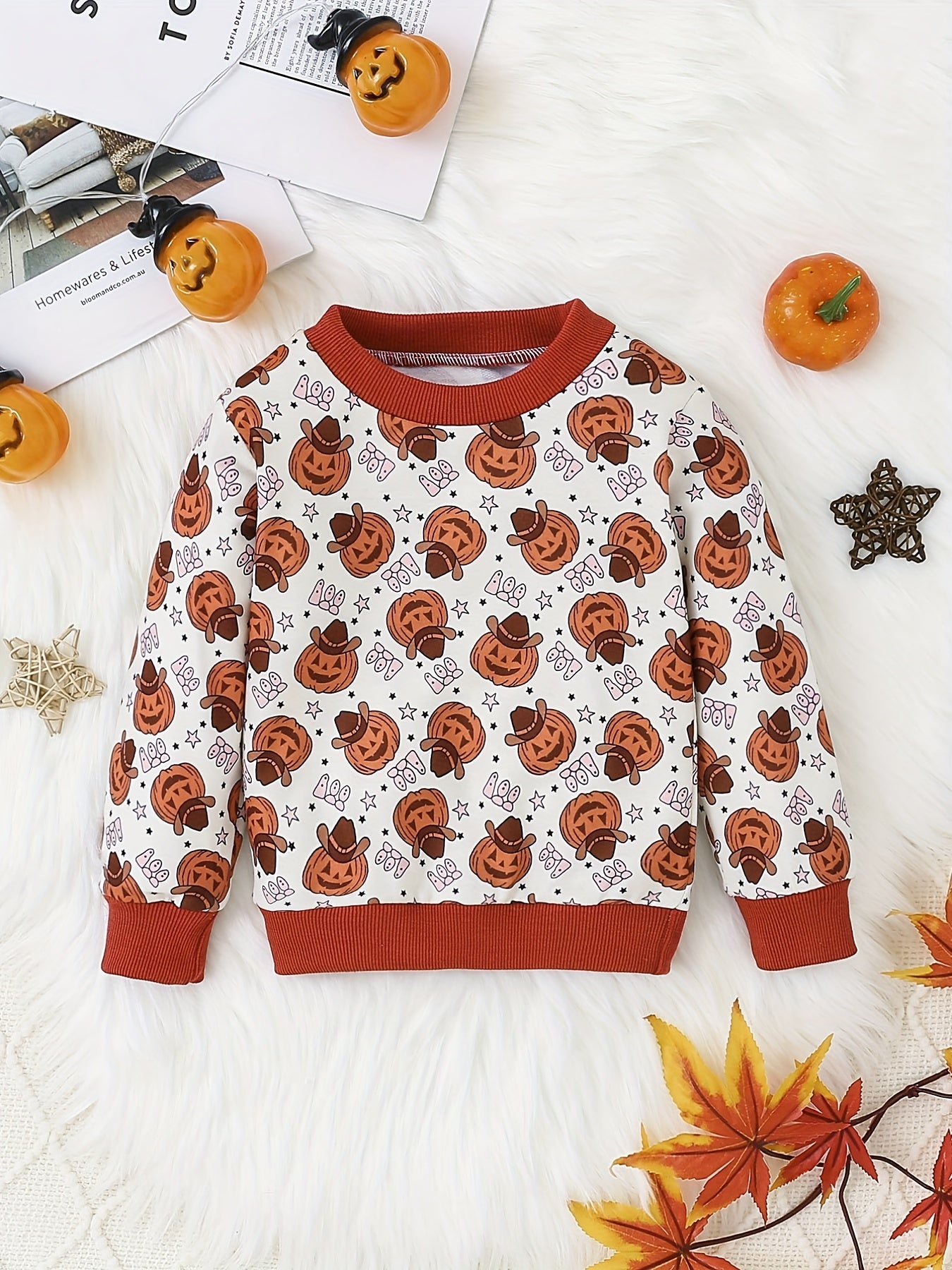 Halloween Pumpkin Printed Baby Sweatshirt
