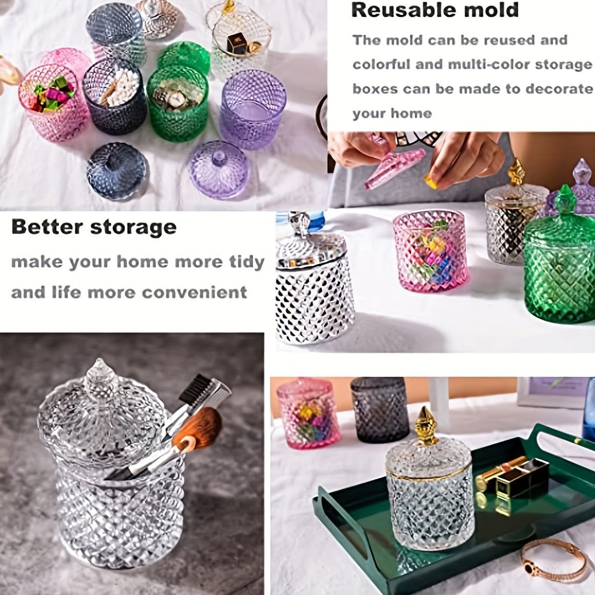 Silicone Resin Mold With Lids Storage Box