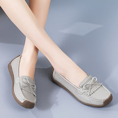 Women's Bowknot Flat Loafers Solid Slip On Moccasins