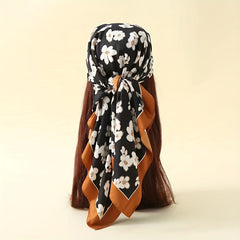 Floral Print Shawl Large Satin Square Scarf Bandana Turban