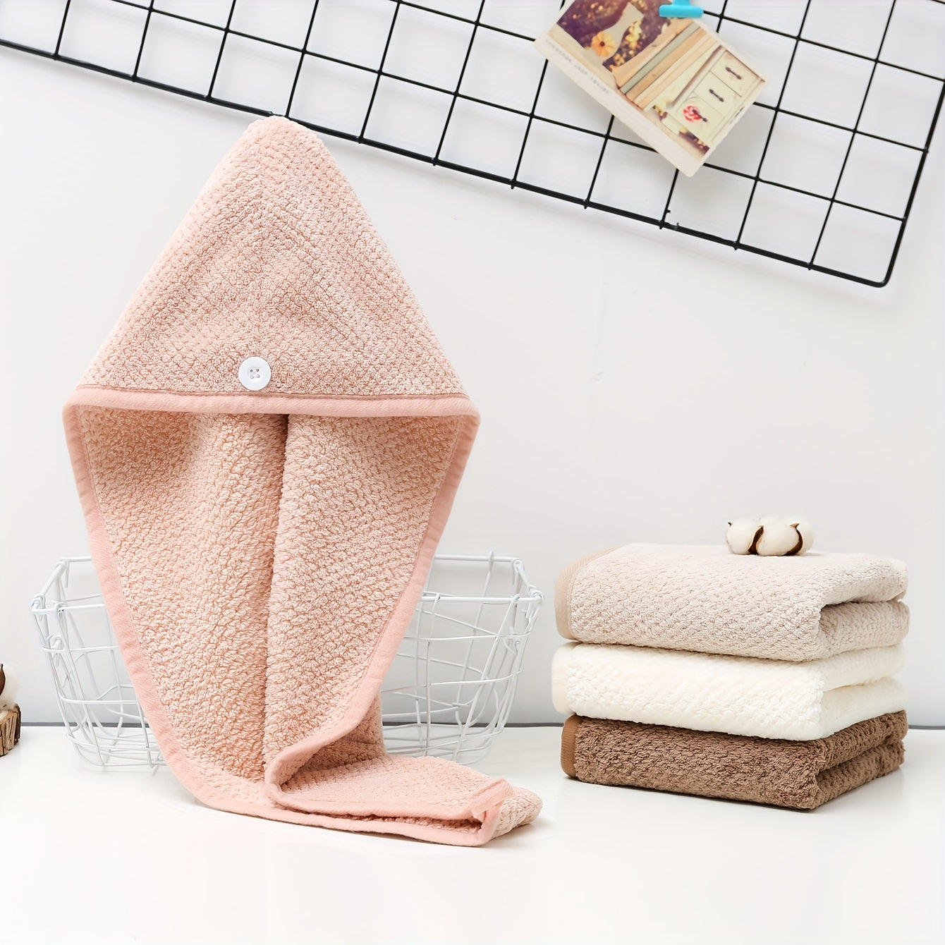 Coral Fleece Hair Towel Quick Drying Cap Absorbent Hair Wrap for Women