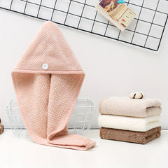 Coral Fleece Hair Towel Quick Drying Cap Absorbent Hair Wrap for Women