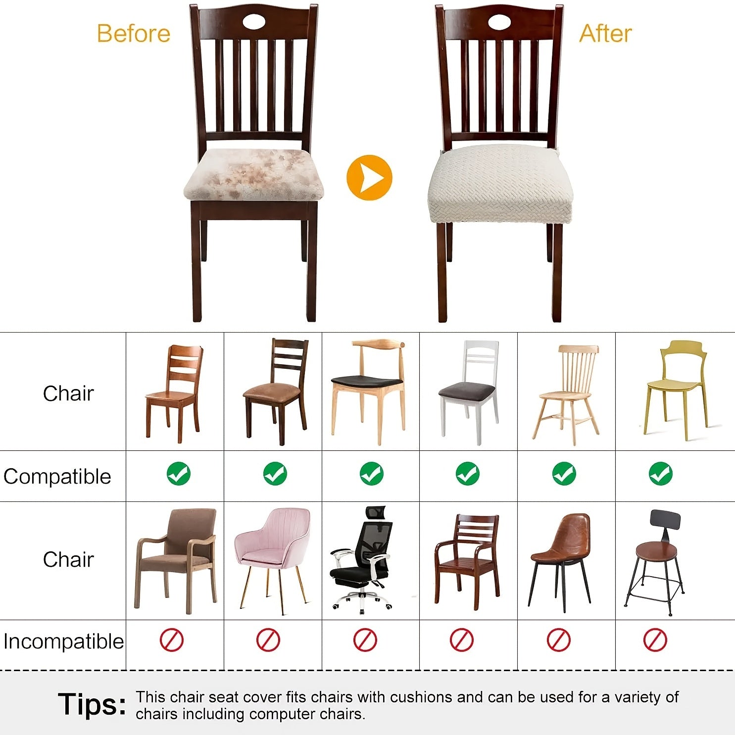 Plaid Jacquard Chair Cushion Cover Anti-slip Stool Cushion