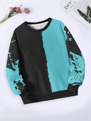Tie Dye Pattern Long Sleeve Crew Neck Sweatshirt For Spring Fall