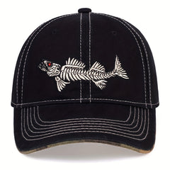 Fishbone Embroidery Baseball Cap