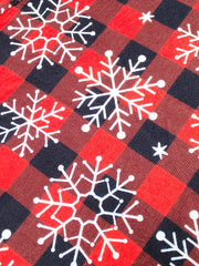 Plaid & Snowflake Print High Rise Leggings