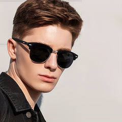 Vintage Half Frame Polarized Sunglasses UV400 Sunshade Men Women