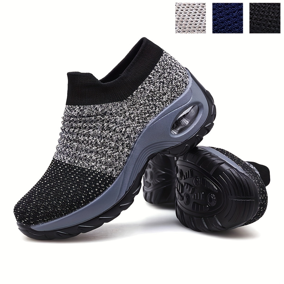 Women's Air Cushion Chunky Sneakers Lightweight Mesh Low Top Shoes