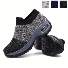 Women's Air Cushion Chunky Sneakers Lightweight Mesh Low Top Shoes