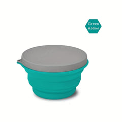 500ML Collapsible Silicone Bowl With Lid for Outdoor Camping