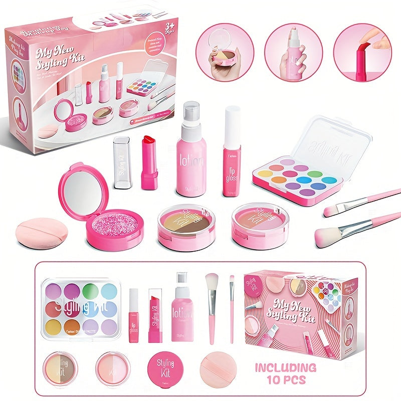 Girls' Role Play Makeup Kit Dress Up Set Non Liquid No Makeup Toy