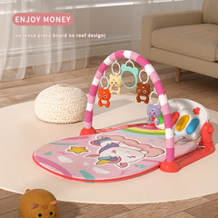 Baby Fitness Stand with Piano for Early Education - Durable Plastic Material