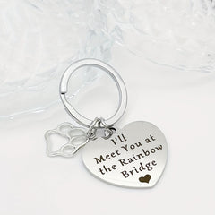Pet Memorial Keychain Forever in Our Hearts Sympathy Remembrance
