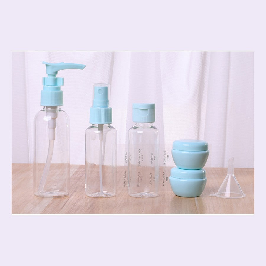 6Pcs Travel Bottles Set Mini Empty Plastic Pump Spray Squeeze Bottles