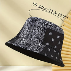 Paisley Print Bucket Hat Reversible Fisherman Cap