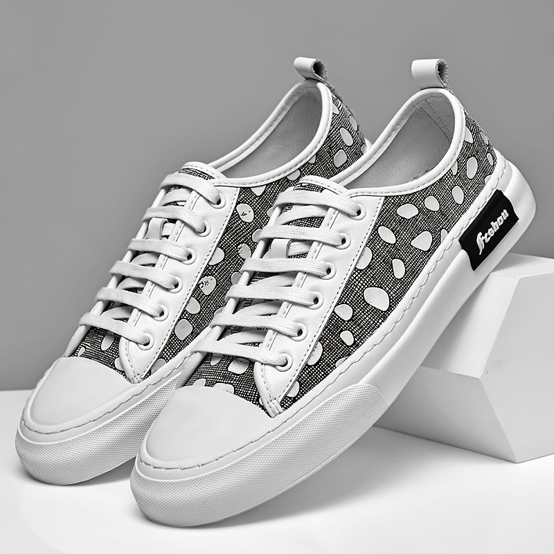 Men's Polka Dot Print Lightweight Sneakers